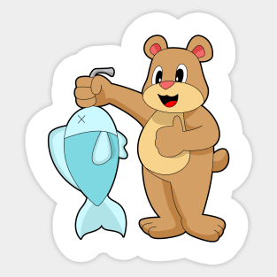 Bear Fisher Fish Fishing Sticker